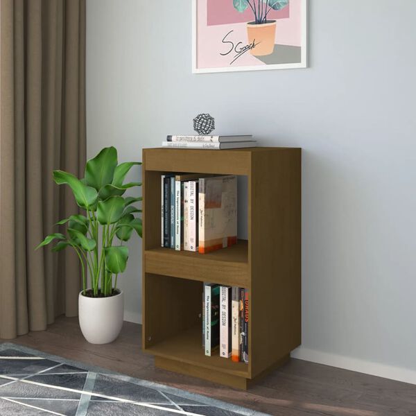 vidaXL Book Cabinet Honey brown Solid pinewood Compact size Book Cabinet