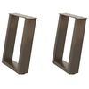 vidaXL Coffee Table Legs U-Shaped 2 pcs Natural Steel 11.0x(16.5-16.9)" Steel