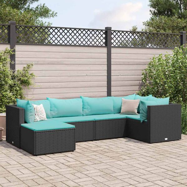 vidaXL Patio Lounge Set Black