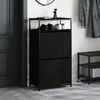 vidaXL Shoe Cabinet Black Engineered Wood Compact Shoe Cabinet