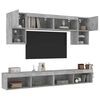 vidaXL 6 Piece TV Wall Units with LED Concrete Gray Engineered Wood