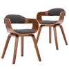 vidaXL Dining Chair Set of 2 Dark Grey, Dark Brown