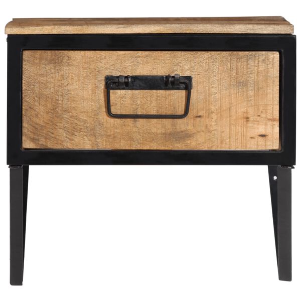 vidaXL Bedside Cabinet Brown Solid mango wood, iron Medium
