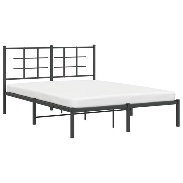 vidaXL Bed Frame Black Powder-coated steel Full Bed Frame Rectangular