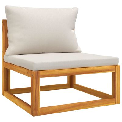 vidaXL 11 Piece Patio Lounge Set with Light Gray Cushions Solid Wood