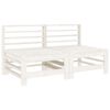 vidaXL Garden Lounge Set White Solid Pine Wood Standard Modular