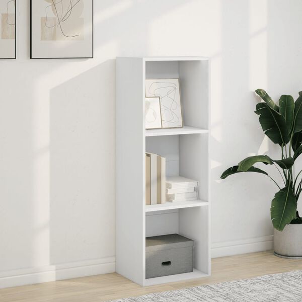 vidaXL Bookcase White Engineered wood 15.7 x 11.8 x 44.9 in Bookcase