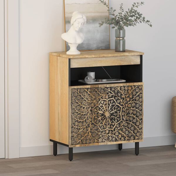 vidaXL Side Cabinet 23.6"x13"x29.5" Solid Wood Mango
