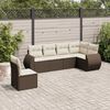 vidaXL Garden Sofa Set Brown PE Rattan, Powder-Coated Steel, 100% Polyester