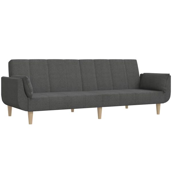 vidaXL Sofa Bed Dark Grey Fabric (100% polyester), Wood, Foam, Plastic