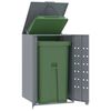 vidaXL Wheelie Bin Storage for Single Bin Grey 27.2x31.1x46.1" Steel