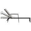 vidaXL Sun Lounger With Table Set of 3 Black and Cream White