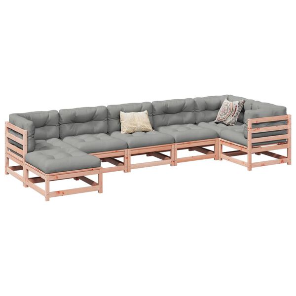 vidaXL Garden Sofa Set Reddish-brown and grey