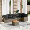 vidaXL Garden Sofa Set Grey with dark grey cushions