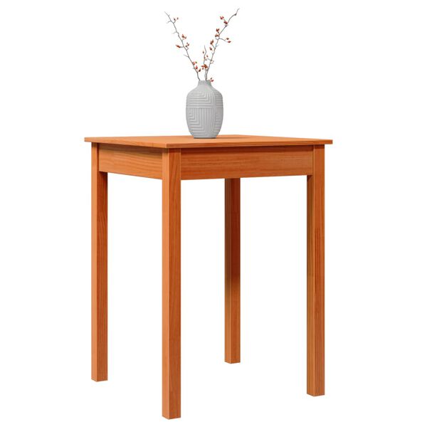 vidaXL Dining Table Wax Brown 21.7"x21.7"x29.5" Solid Wood Pine