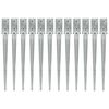 vidaXL Ground Spikes 12 pcs Silver 2.8x2.8x29.5" Galvanised Steel