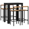 vidaXL Garden Bar Set Black PE rattan Standard Footrest Garden Bar Set