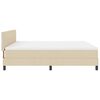 vidaXL Box Spring Bed with Mattress Cream 70.9" x 78.7" fabric