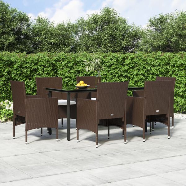 vidaXL Garden Dining Set Brown and black