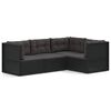 vidaXL Garden Lounge Set Black PE rattan Modular Garden Lounge Set