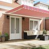 vidaXL Retractable Awning Red and White 196.85" x 118.11