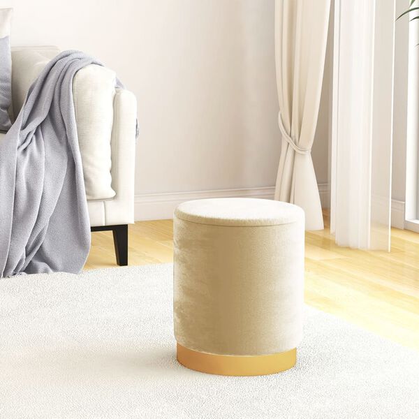 vidaXL Round Storage Hocker Apricot Velvet 12.2" x 14.6"