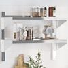 vidaXL Wall Shelf Silver Stainless Steel 29.5 x 11.8 x 23.6 in