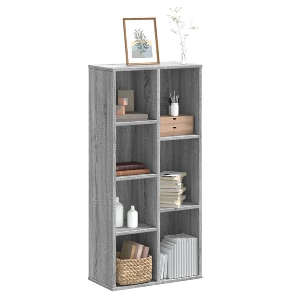 vidaXL Bookcase Grey sonoma Engineered wood Medium Bookcase
