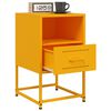 vidaXL Bedside Cabinet Set of 2 Mustard Yellow Steel Small