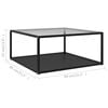 vidaXL Coffee Table Transparent and black