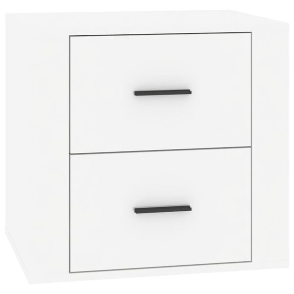 vidaXL Bedside Cabinet High gloss white Engineered wood Small