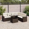 vidaXL Garden Sofa Set Brown and Cream White