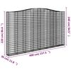 vidaXL Arched Gabion Baskets 2 pcs 157.5x11.8x220/240" Galvanised Iron