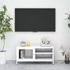 vidaXL TV Cabinet White White powder-coated steel, tempered glass Large