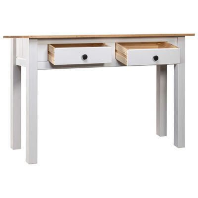 vidaXL Console Table White 43.3"x15.7"x28.3" Solid Pine Wood Panama Range