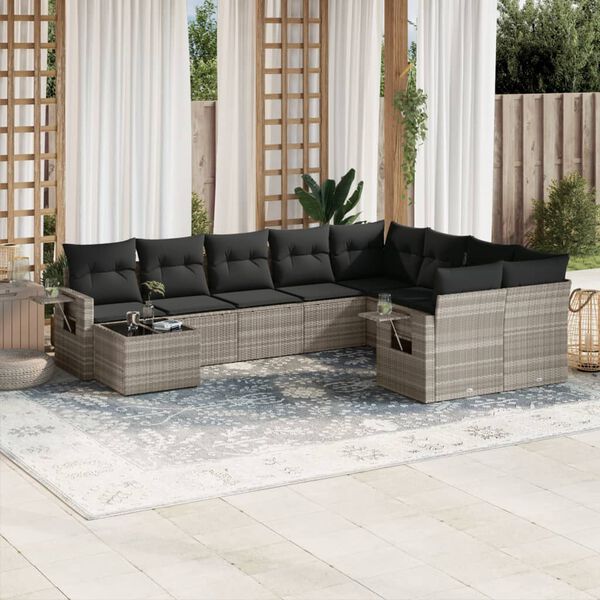 vidaXL Garden Sofa Set Light Grey