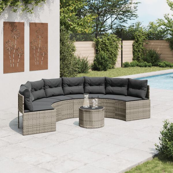 vidaXL Garden Sofa Grey Poly Rattan Check dimensions Tough Garden Sofa