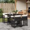 vidaXL Garden Dining Set Grey PE Rattan 4-Seater Foldable