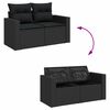 vidaXL Garden Sofa Set with Cushion 13 pcs Black Poly Rattan