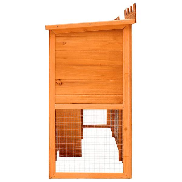 vidaXL Rabbit Hutch Brown Pine wood Large Modular Rabbit Hutch