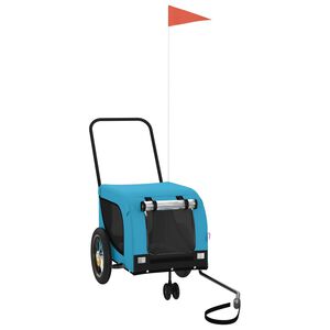 vidaXL Pet Bike Trailer Blue and Black Oxford fabric, Iron, PVC Small