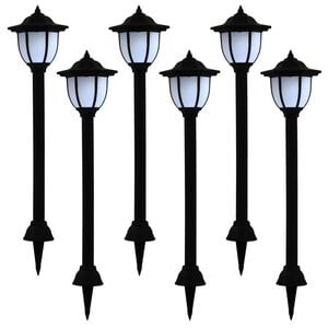 vidaXL Solar Lamp Set of 6 Black Polypropylene Standard Solar