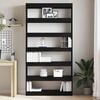 vidaXL Book Cabinet Black 39.37 x 11.81 x 77.95 in Engineered Wood