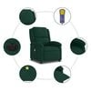 vidaXL Electric Massage Recliner Chair Dark Green Velvet Large