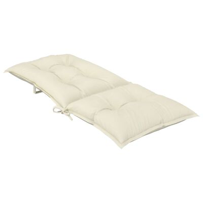 vidaXL Garden Highback Chair Cushions 2 pcs Cream 47.2 x19.7 x2.8