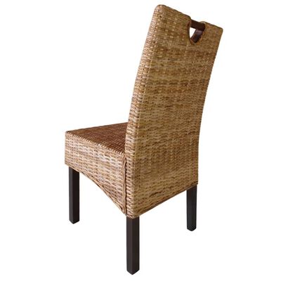 vidaXL Dining Chair 4 pcs Kubu Rattan Mango Wood