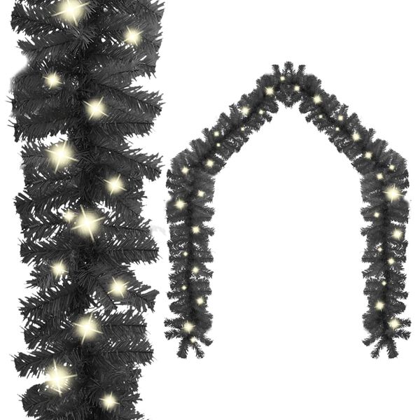 vidaXL Garland Black PVC 5 meters Christmas Garland Other