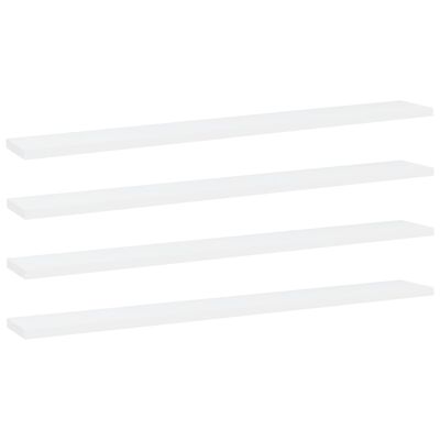 vidaXL Bookshelf Boards 4 pcs White 31.5"x3.9"x0.6" Chipboard