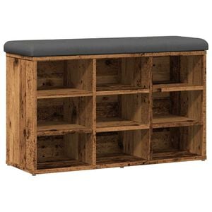 vidaXL Shoe Bench Old wood, Dark grey