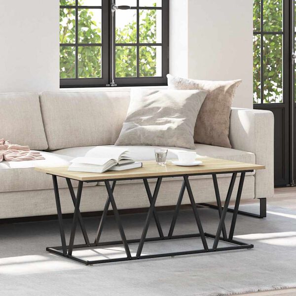 vidaXL Coffee Table Sonoma Oak 39.37 x 19.69 x 15.75 in